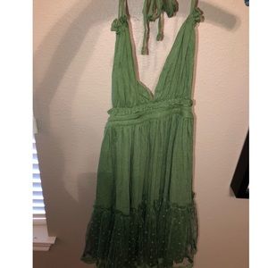 green halter fairy dress